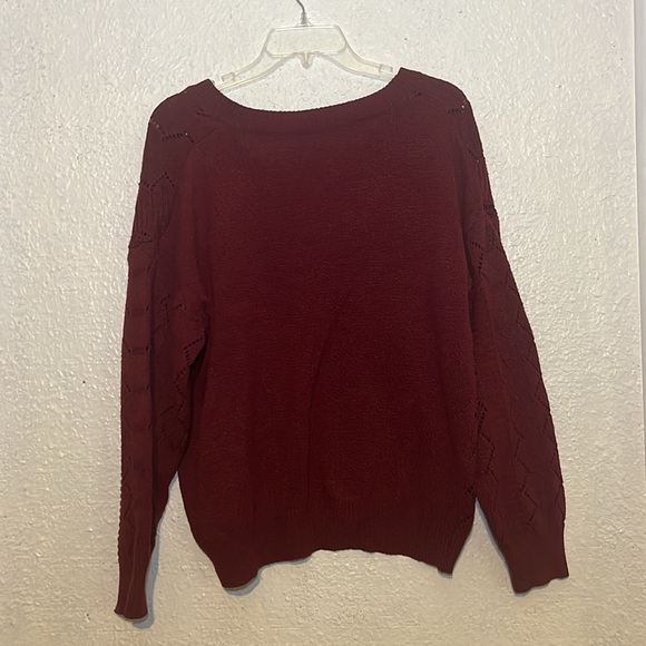 Shein Curve maroon knitted sweater size 1X - Picture 7 of 8